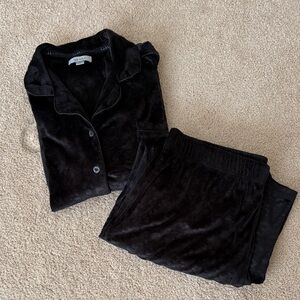 Nicole Miller Black Velvet Dot Pajama Set